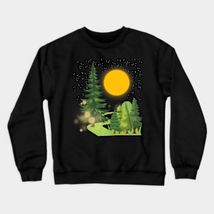 Jungle Crossed by a modern road Crewneck Sweatshirt